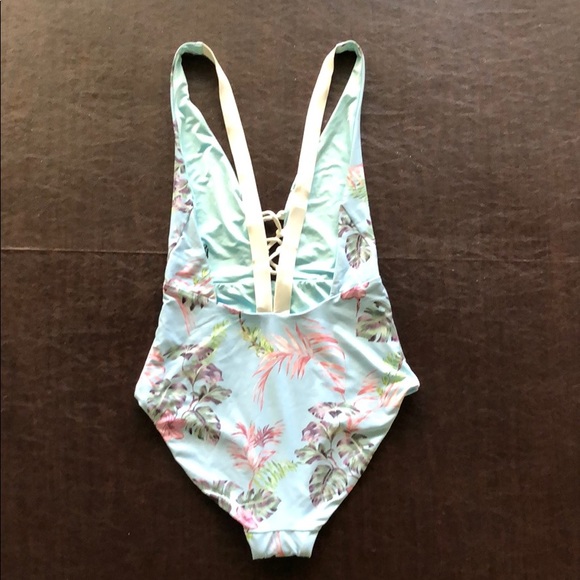 Onia Iona one piece swimsuit. Monstera sky blue - Picture 3 of 5